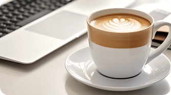 Laptop and coffee - automatic settlements